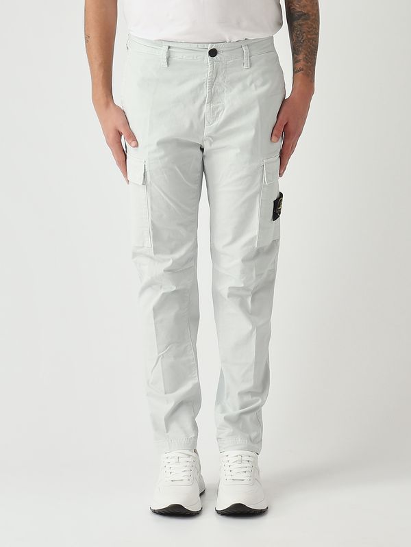 Pantalon cargo en sergé de coton extensible pour homme Bleu ciel Stone Island