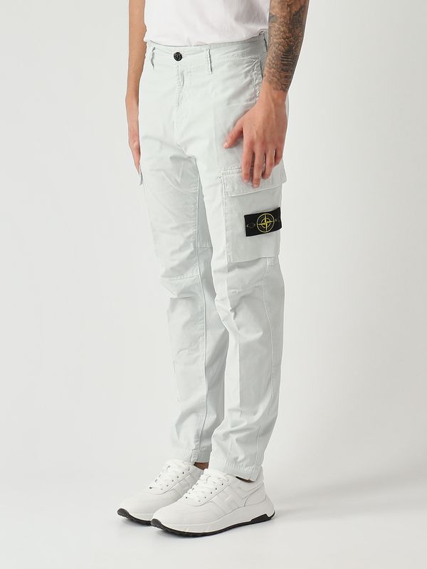 3. Men's stretch cotton twill cargo trousers Sky blue Stone Island l1s153100032s0a10