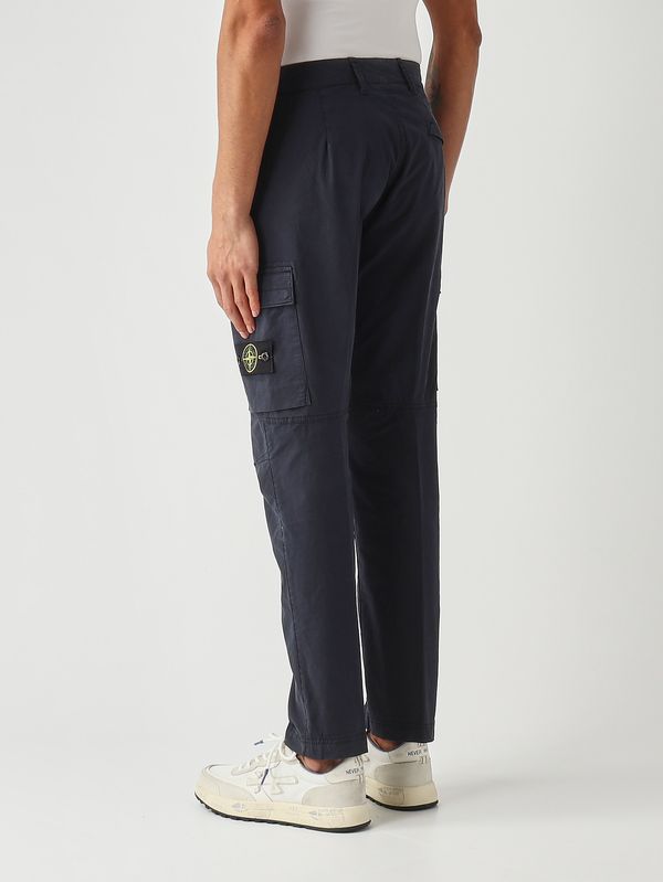 4. Pantalon cargo en sergé de coton extensible pour homme Bleu marine Stone Island l1s153100032s0a10