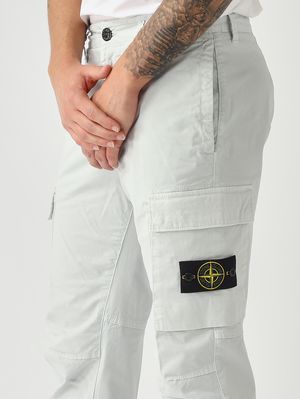 5. Men's stretch cotton twill cargo trousers Sky blue