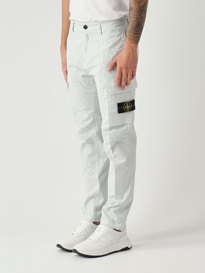 3. Men's stretch cotton twill cargo trousers Sky blue