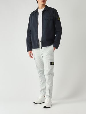 2. Men's stretch cotton twill cargo trousers Sky blue