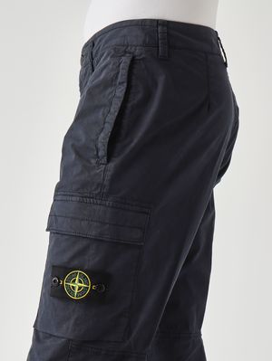 5. Pantalon cargo en sergé de coton extensible pour homme Bleu marine