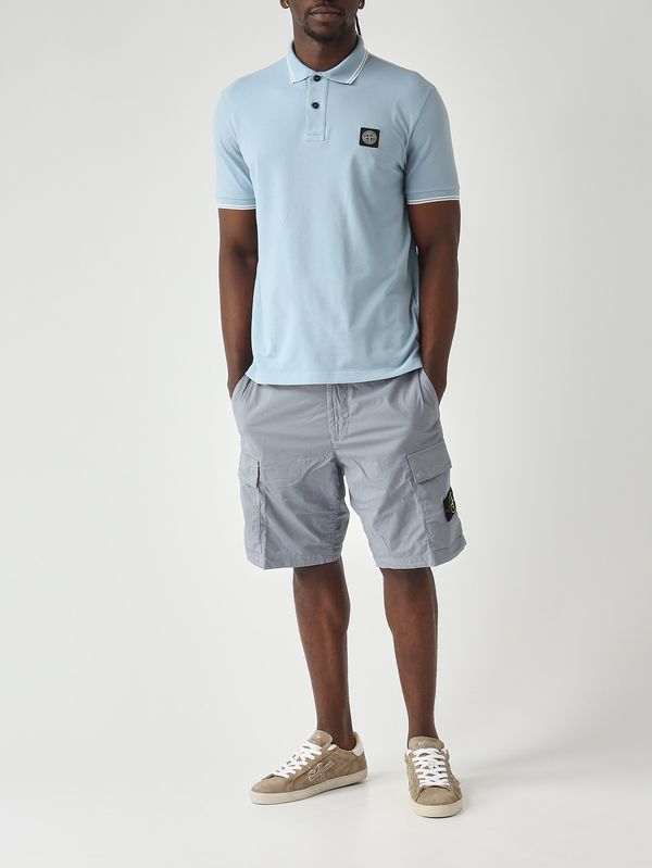 2. Bermuda uomo in tela di cotone stretch Avio Chiaro Stone Island l1s15l100020s0003