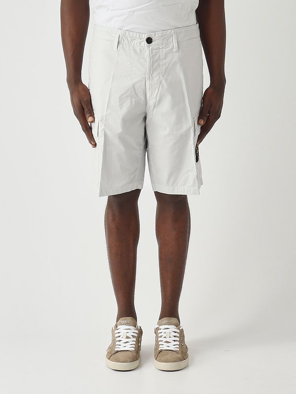 Herren-Bermudashorts aus Stretch-Baumwoll-Canvas Himmel Stone Island