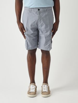 1. Bermuda uomo in tela di cotone stretch Avio Chiaro