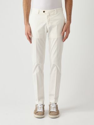 1. Men's BG04 stretch cotton trousers Milk