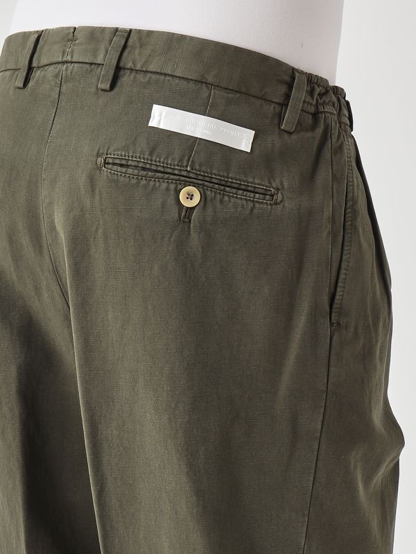 4. Herrenhose PortobelloD Easy Fit aus Leinen und Baumwolle Militärgrün Briglia portobellod300512