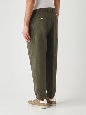 3. Herrenhose PortobelloD Easy Fit aus Leinen und Baumwolle Militärgrün