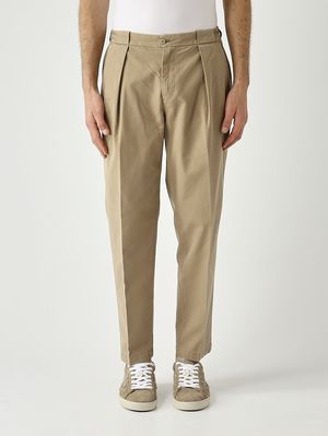 1. PortobelloD Easy Fit men's cotton trousers Dark Beige