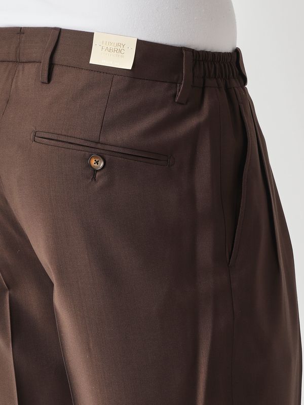 5. Pantalón de hombre PortobelloS Easy Fit de lana virgen Marrón Briglia portobellos300108