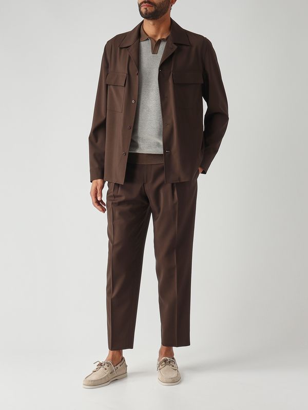 2. Pantalón de hombre PortobelloS Easy Fit de lana virgen Marrón Briglia portobellos300108