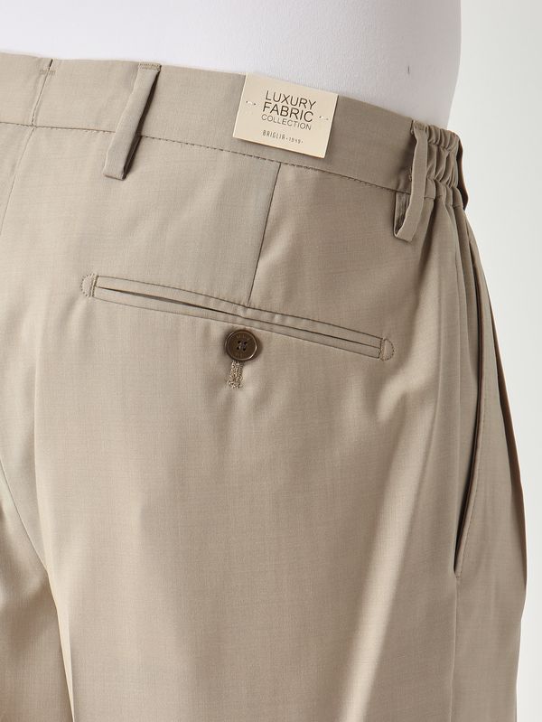 4. Herrenhose PortobelloS Easy Fit aus Schurwolle Kaki Briglia portobellos300108
