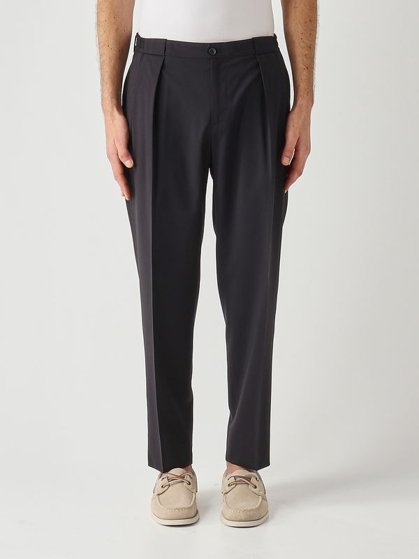 Pantalón de hombre PortobelloS Easy Fit de lana virgen Azul marino Briglia