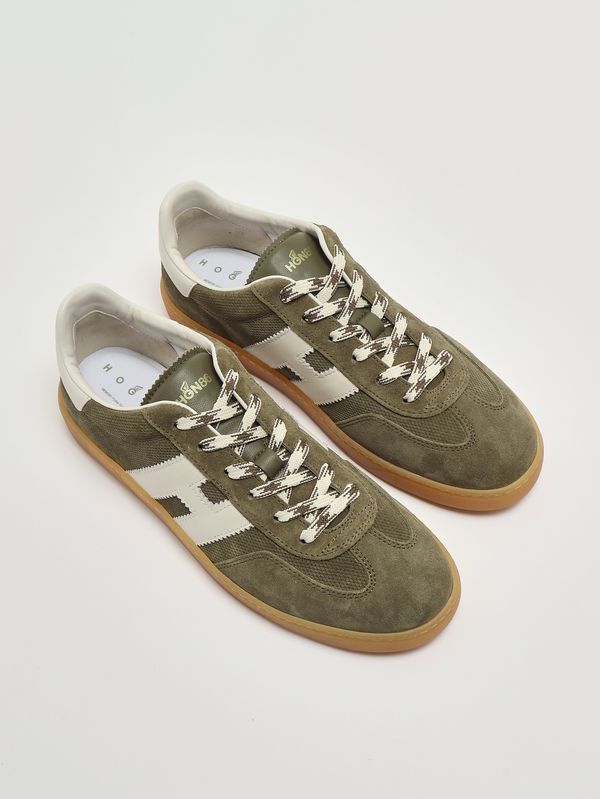 2. Baskets pour homme Cool en daim Kaki Hogan hxm6470fb60uwx