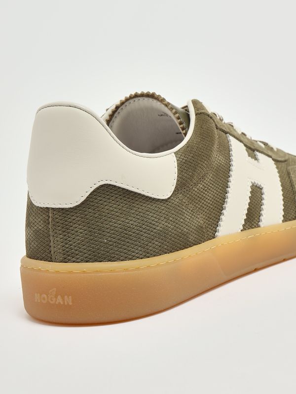 5. Baskets pour homme Cool en daim Kaki Hogan hxm6470fb60uwx