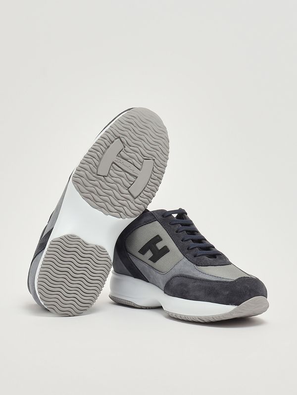 4. Herren-Sneaker Interactive aus Veloursleder Blau Hogan hxm00n0i980ugo