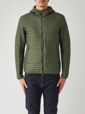 1. Herrenjacke aus recyceltem Stretchgewebe Waldgrün