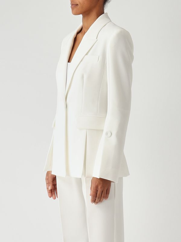 3. Blazer femme Carciofo en toile technique légère Blanc Soie Pinko 106615a32z