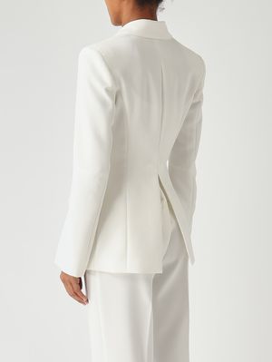 4. Blazer femme Carciofo en toile technique légère Blanc Soie