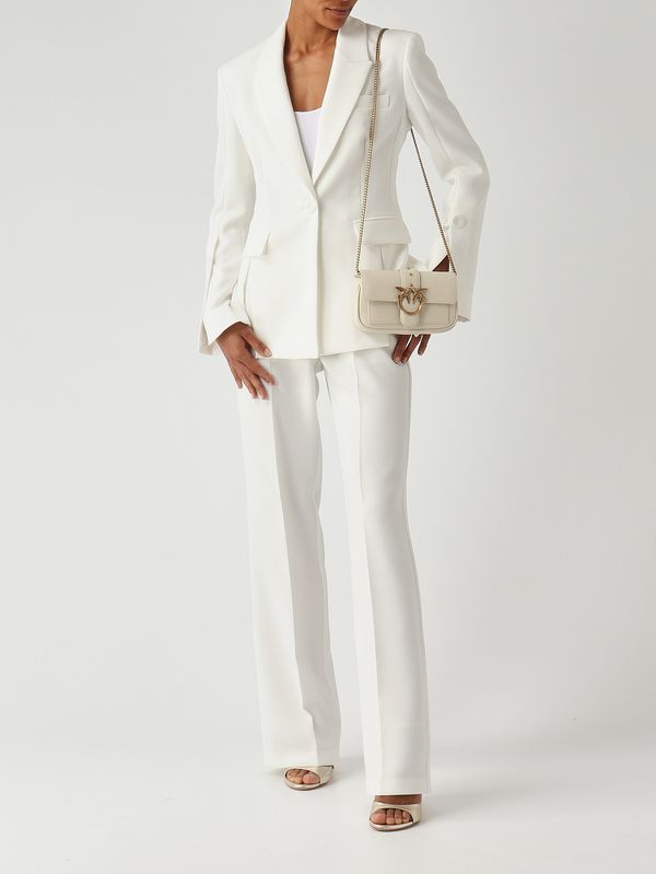 2. Pantalón de mujer Eucalipto en tejido cady Blanco Seda Pinko 106632a32z