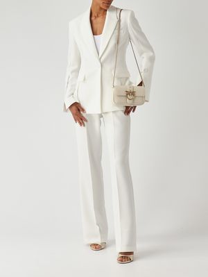 2. Pantalón de mujer Eucalipto en tejido cady Blanco Seda