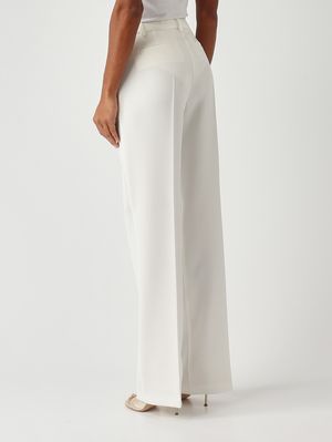 4. Pantalón de mujer Eucalipto en tejido cady Blanco Seda