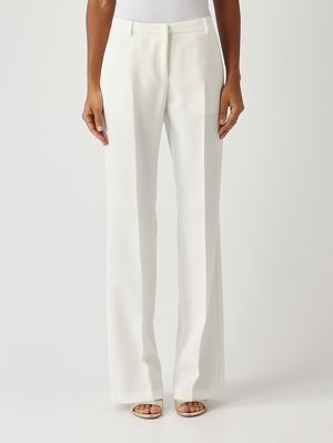 1. Pantalón de mujer Eucalipto en tejido cady Blanco Seda