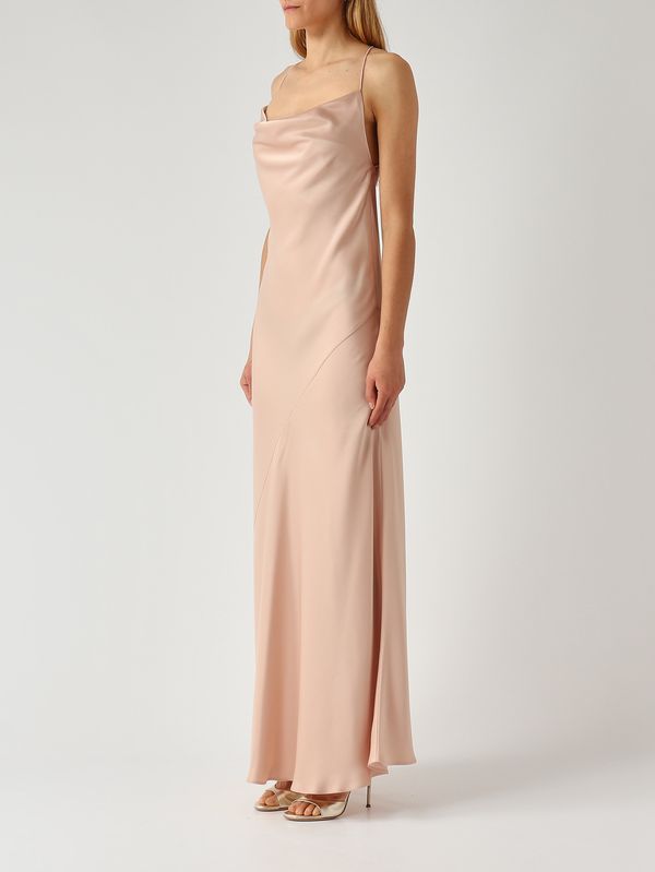 3. Abito donna in raso Rosa Mogano Pinko 106587a1y5