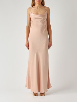 1. Abito donna in raso Rosa Mogano