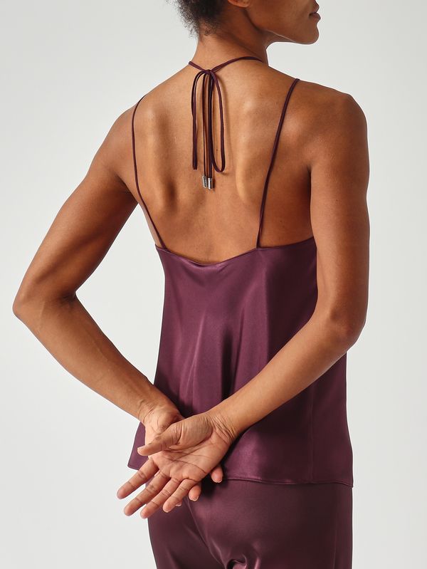 5. Top de mujer Carota de satén Burdeos Pinko 106621a1y5
