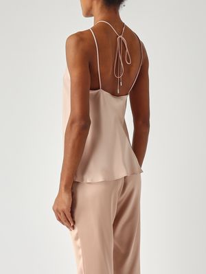 4. Top femme Carotte en satin Rose acajou