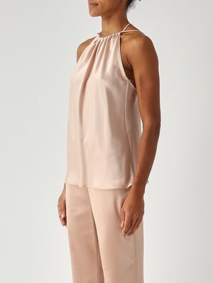 3. Top femme Carotte en satin Rose acajou