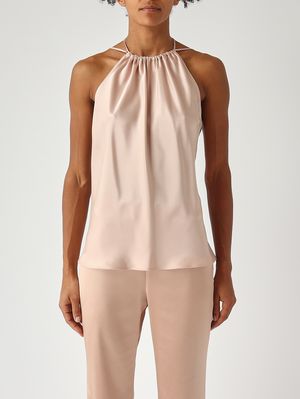 1. Top femme Carotte en satin Rose acajou