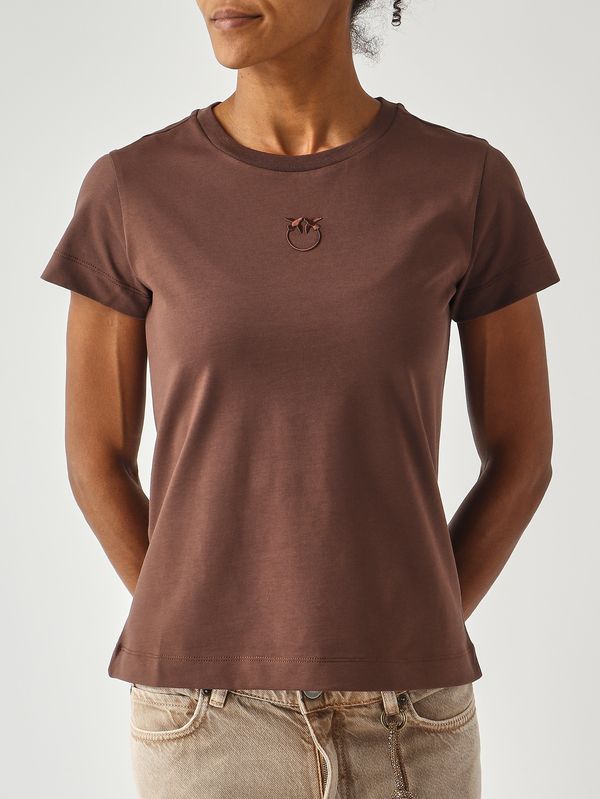 5. Camiseta de algodón para mujer Marrón Pinko 100355a339
