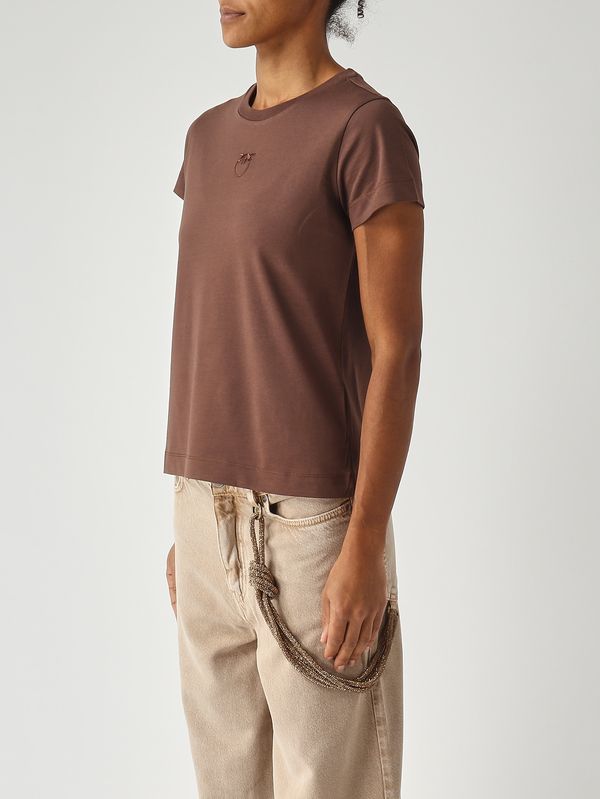 3. Camiseta de algodón para mujer Marrón Pinko 100355a339