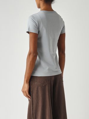 4. Camiseta de algodón para mujer Azul