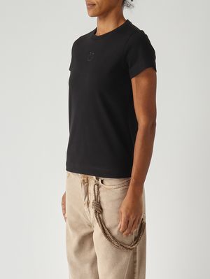 3. Camiseta de algodón para mujer Negro