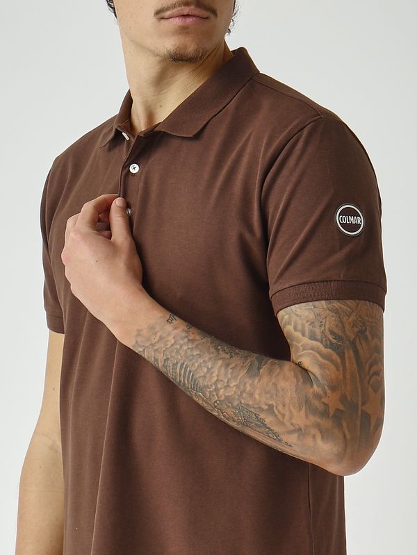 4. Polo de hombre de algodón piqué elástico Marrón oscuro Colmar 76464sh