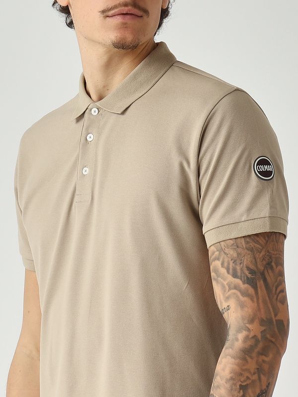 4. Polo de hombre de algodón piqué elástico Crema Colmar 76464sh