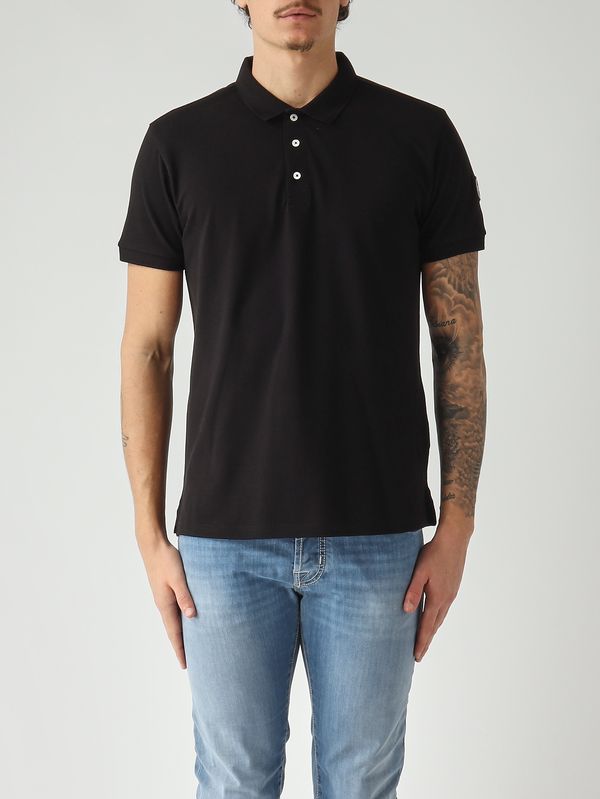 Polo homme en coton piqué stretch Noir Colmar