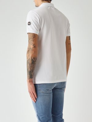3. Men's polo shirt in stretch piqué cotton White