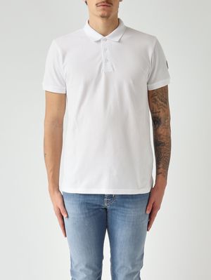 1. Men's polo shirt in stretch piqué cotton White