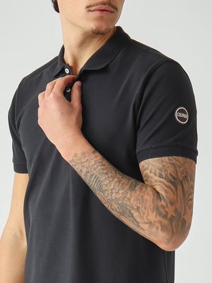 4. Polo de hombre de algodón piqué elástico azul marino