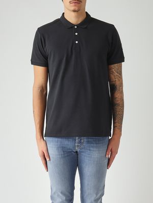 1. Polo de hombre de algodón piqué elástico azul marino