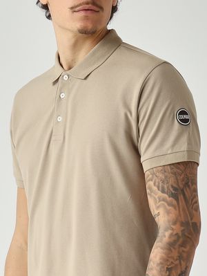 4. Polo de hombre de algodón piqué elástico Crema