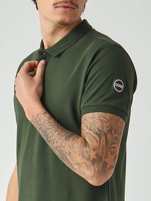 4. Herren-Poloshirt aus Stretch-Baumwollpiqué Waldgrün