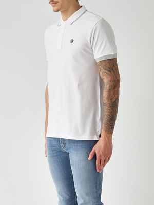 2. Herren-Poloshirt aus Stretch-Baumwollpiqué Weiß