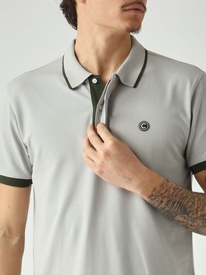 4. Men's stretch cotton piqué polo Aluminum