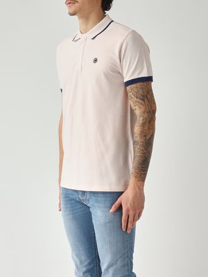 2. Men's stretch cotton piqué polo Light Pink